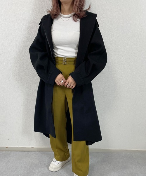 「nemne store」 ステンカラーコート MEDIUM ブラウン レディース_画像2