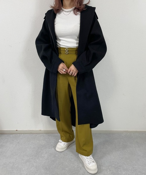 「nemne store」 ステンカラーコート MEDIUM ブラウン レディース_画像3
