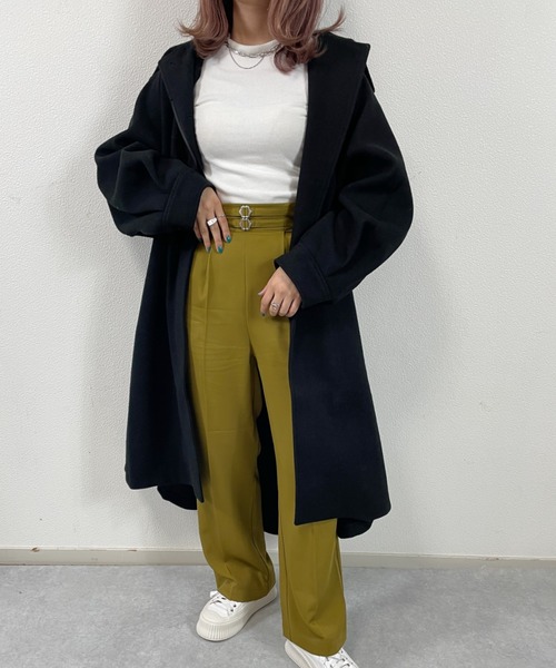 「nemne store」 ステンカラーコート MEDIUM ブラウン レディース_画像4