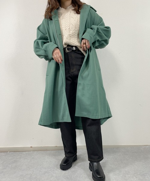「nemne store」 ステンカラーコート MEDIUM ブラウン レディース_画像7