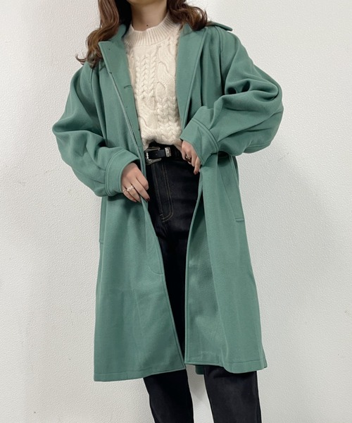 「nemne store」 ステンカラーコート MEDIUM ブラウン レディース_画像9