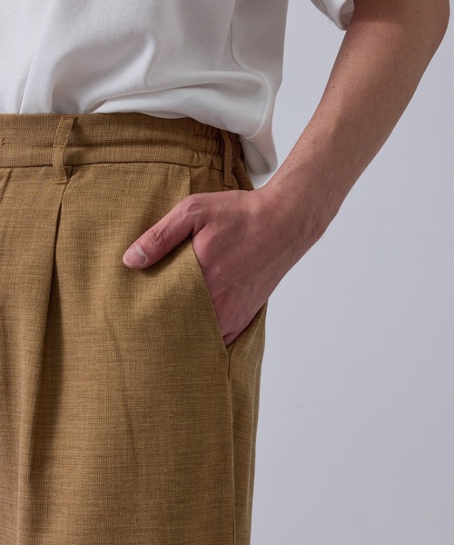 LE CERCLE par rope' パンツ リネンブレンドストレートイージーパンツ