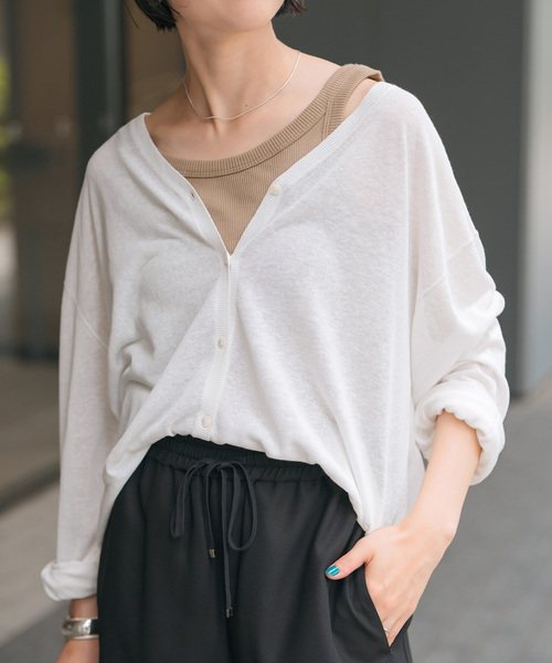 Spick＆Span カーディガン シアーカーディガン レディース