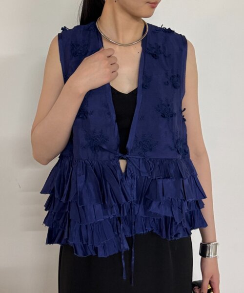 未使用 ベスト ジレ crinkle crinkle crinkleキルティング