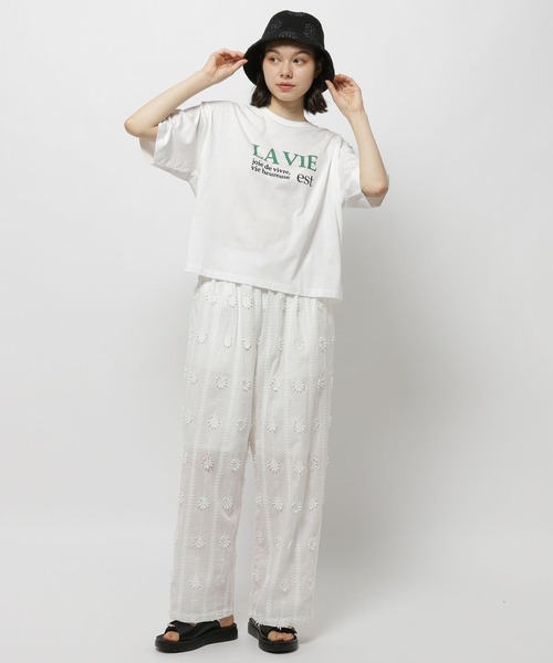 「niko and...」 半袖Tシャツ LARGE ネイビー レディース
