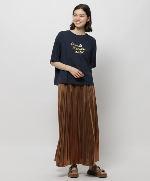 「niko and...」 半袖Tシャツ LARGE ネイビー レディース