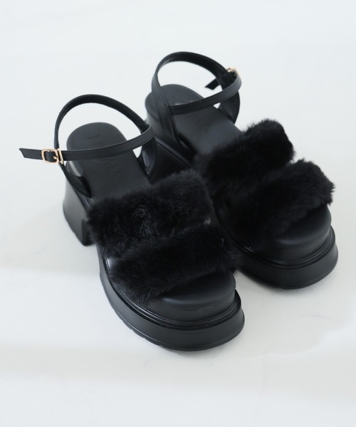 廃盤♡DRIES VAN NOTEN カンガルーファーストラップ厚底サンダル 廃盤♡DRIES VAN NOTEN カンガルーファーストラップ厚底サンダル