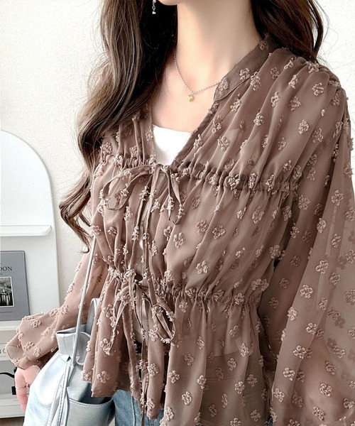 mily bilet ブラウス シャツ 「mily bilet」透け感シフォンでつくる