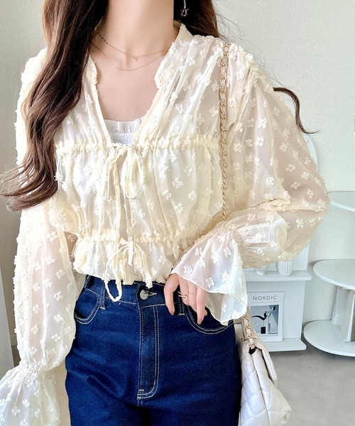 mily bilet ブラウス シャツ 「mily bilet」透け感シフォンでつくる