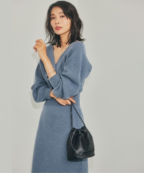 FRAY I.D（フレイ・アイディー） ニットワンピース ONE SIZE ブルー