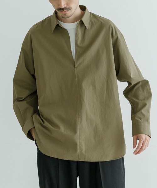 「THOMAS MASON」 長袖シャツ「URBAN RESEARCHコラボ」 X-LARGE カーキ メンズ_画像7