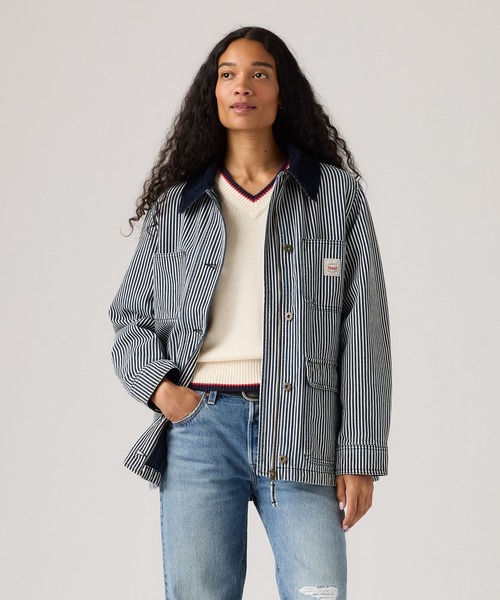 リーバイス　ストライプジャケット　BreeBarn Levi's（リーバイス） デニムジャケット gジャン Bree Barn ストライプ