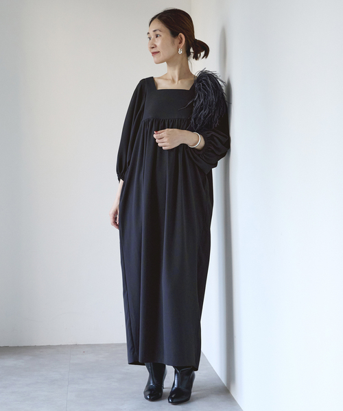 VERMEIL par iena ブローチ オーストリッチコサージュ