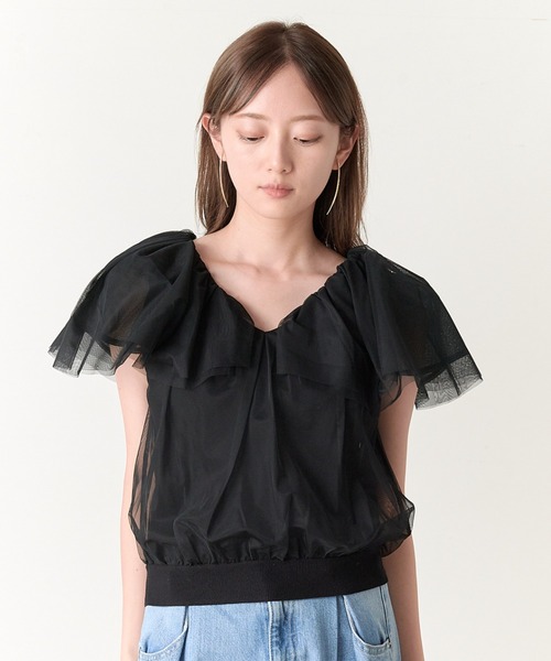 「SNIDEL」 半袖ニット ONE SIZE ベージュ レディース_画像5