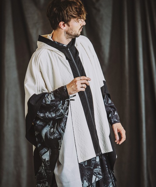 「NO ID.」 ポンチョ ONE SIZE ホワイト メンズ_画像4