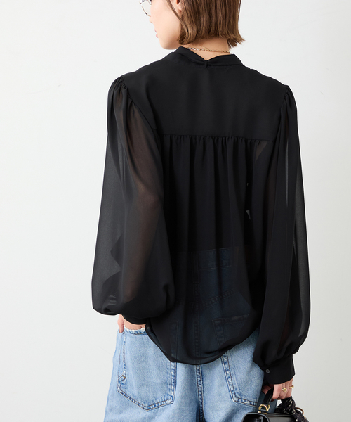 Deuxieme Classe（ドゥーズィエムクラス） ブラウス シャツ Sheer Bow
