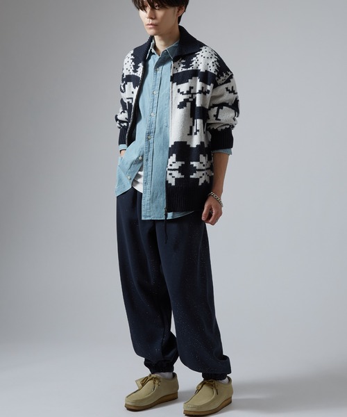 NULL ワイドパンツ スウェットパンツ ジャージ 「nl」ラメ裏起毛