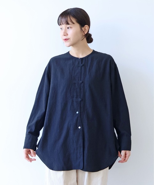 yuni ブラウス シャツ コットンキュプラリネンチュニックシャツ 