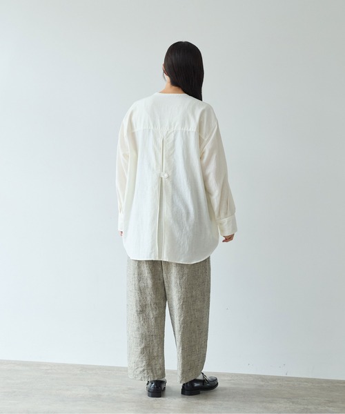 yuni ブラウス シャツ コットンキュプラリネンチュニックシャツ 