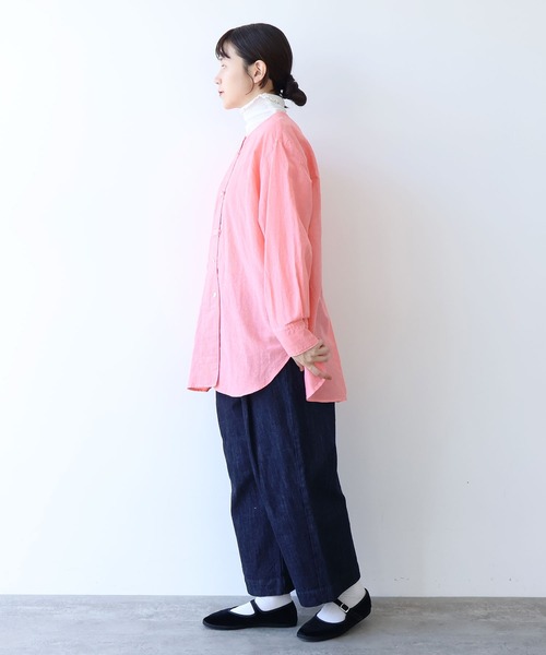 yuni ブラウス シャツ コットンキュプラリネンチュニックシャツ 