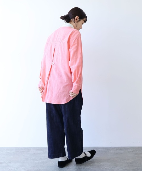 yuni ブラウス シャツ コットンキュプラリネンチュニックシャツ 