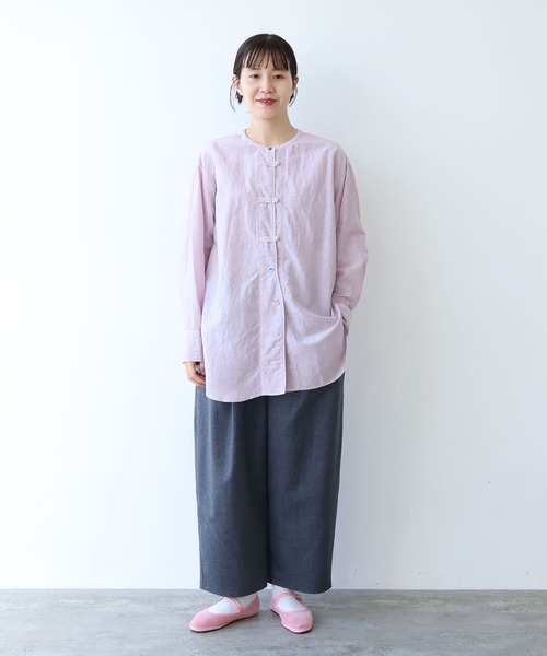 yuni ブラウス シャツ コットンキュプラリネンチュニックシャツ 