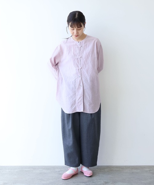 yuni ブラウス シャツ コットンキュプラリネンチュニックシャツ 