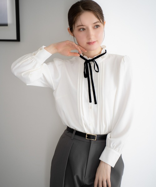 ねこ11OHGA ボウタイブラウス　2025ss NOELA（ノエラ） ブラウス シャツ 2WAYボウタイブラウス