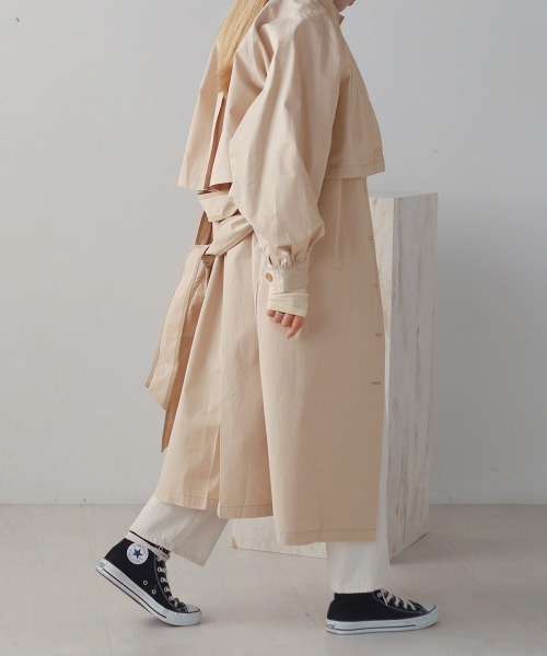 「Bab」 トレンチコート M ベージュ レディース_画像3