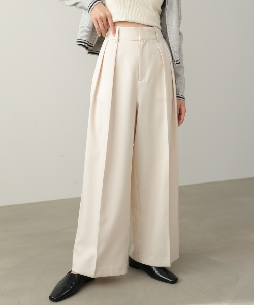 BAB（バブ） パンツ 「選べるサイズ展開」ツータックワイドパンツ