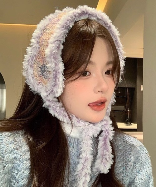 Ressaca（レサーカ） 耳当て イヤーマフ フェイクファー手編み風