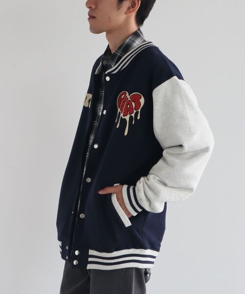 【美品】フィッチ ficce ウール スタジャン アワードジャケットサガラ刺繍 CRAFT STANDARD BOUTIQUE（クラフトスタンダードブティック