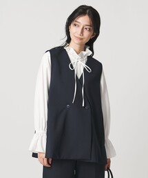 極美品　ユナイテッドアローズ　SPONGY ミドルベスト　ジレ　36　フリル　黒 UNITED ARROWS（ユナイテッドアローズ） ベスト ジレ SPONGY バック