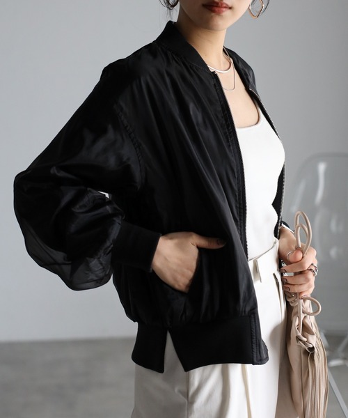 「r.」 ブルゾン FREE ブラック レディース_画像3