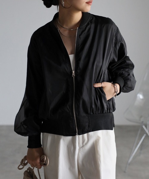 「r.」 ブルゾン FREE ブラック レディース_画像5