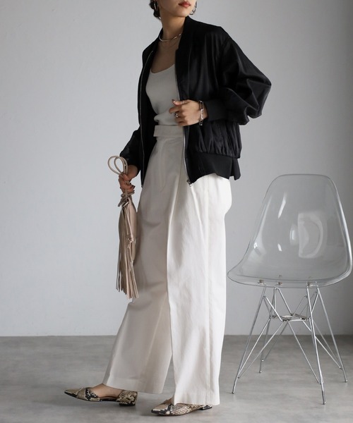 「r.」 ブルゾン FREE ブラック レディース_画像7