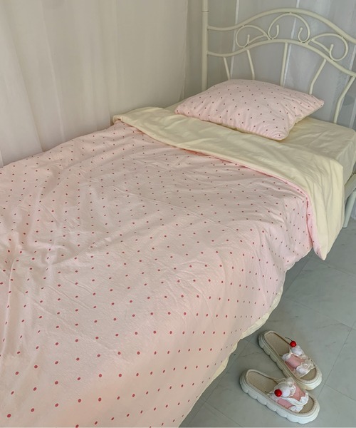 pyornim（ピョルニム） ベッド 寝具 ドット柄 バイカラー ベッドカバー
