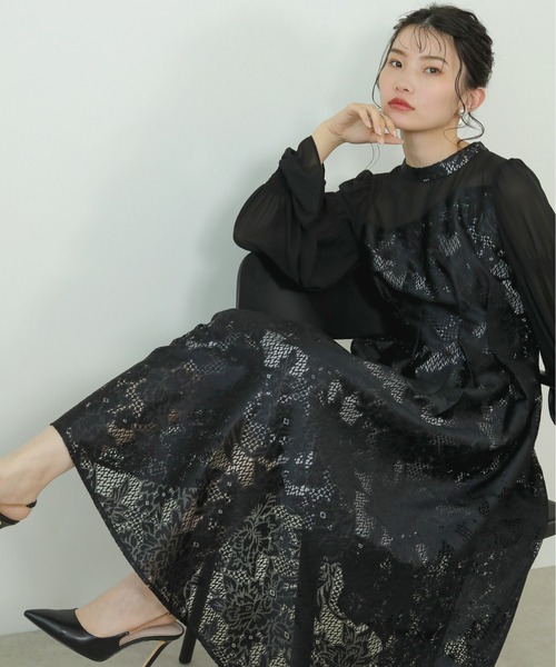 「Kana」 長袖ワンピース M ブラック レディース_画像6