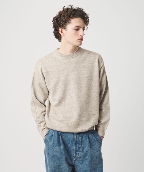 BEAUTY&YOUTH UNITED ARROWS - BEAUTY&YOUTH UNITED ARROWS麻コットン クルーネック BEAUTY＆YOUTH UNITED ARROWS セーター ニット ハイブリッド リネン
