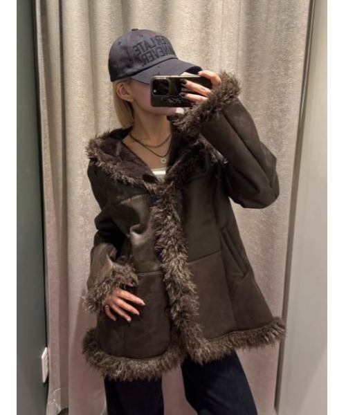 laguagem アウター　ボア LAGUA GEM（ラグアジェム） ムートンコート ボアコート VINTAGE FAUX