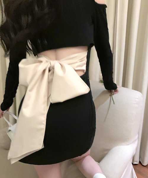 「Riff」 長袖ワンピース M ブラック レディース_画像6