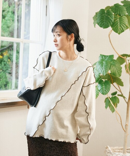 「FREAK\'S STORE」 スウェットカットソー LARGE ナチュラル メンズ ブランド古着スウェットカットソー（スウェット）｜FREAK\\u0027S STORE