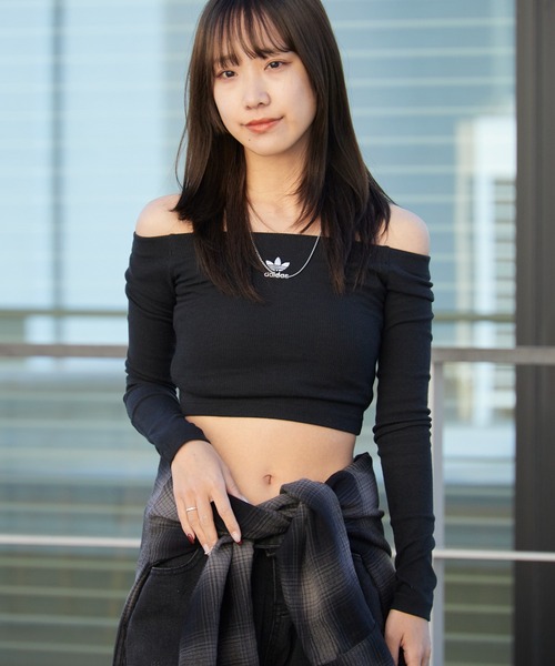 adidas（アディダス） tシャツ ESSENTIALS RIBU OFF SHOULDER リブ編み