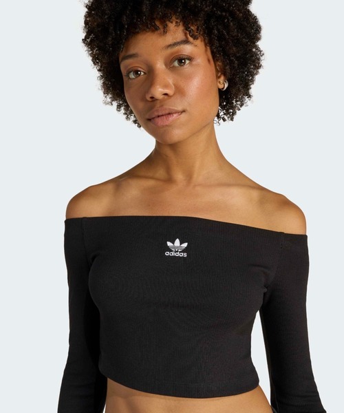 adidas（アディダス） tシャツ ESSENTIALS RIBU OFF SHOULDER リブ編み