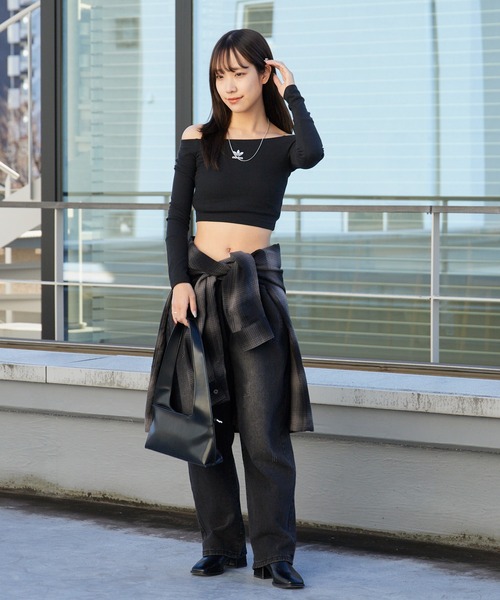 adidas（アディダス） tシャツ ESSENTIALS RIBU OFF SHOULDER リブ編み