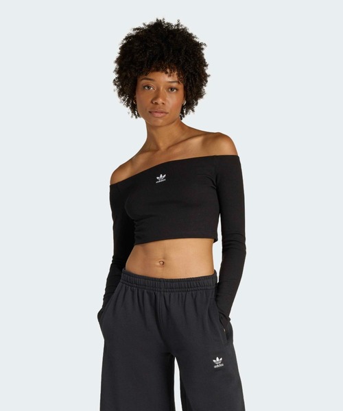 adidas（アディダス） tシャツ ESSENTIALS RIBU OFF SHOULDER リブ編み
