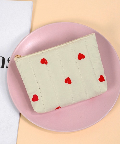 IRADOWL（アイラドール） ポーチ コットン素材ハート＆ドット柄ポーチ