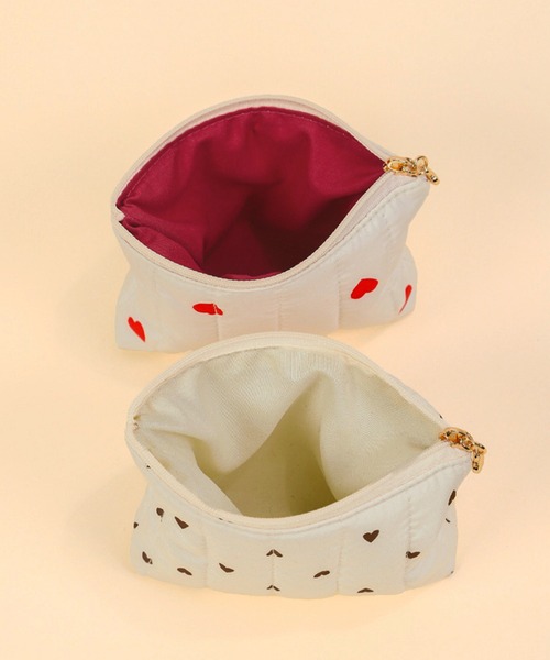 IRADOWL（アイラドール） ポーチ コットン素材ハート＆ドット柄ポーチ