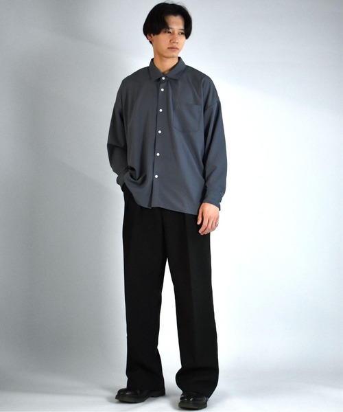 「Starting Over」 「HALHAM」長袖シャツ L チャコール メンズ_画像7