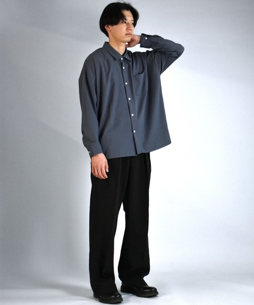 「Starting Over」 「HALHAM」長袖シャツ L チャコール メンズ_画像8